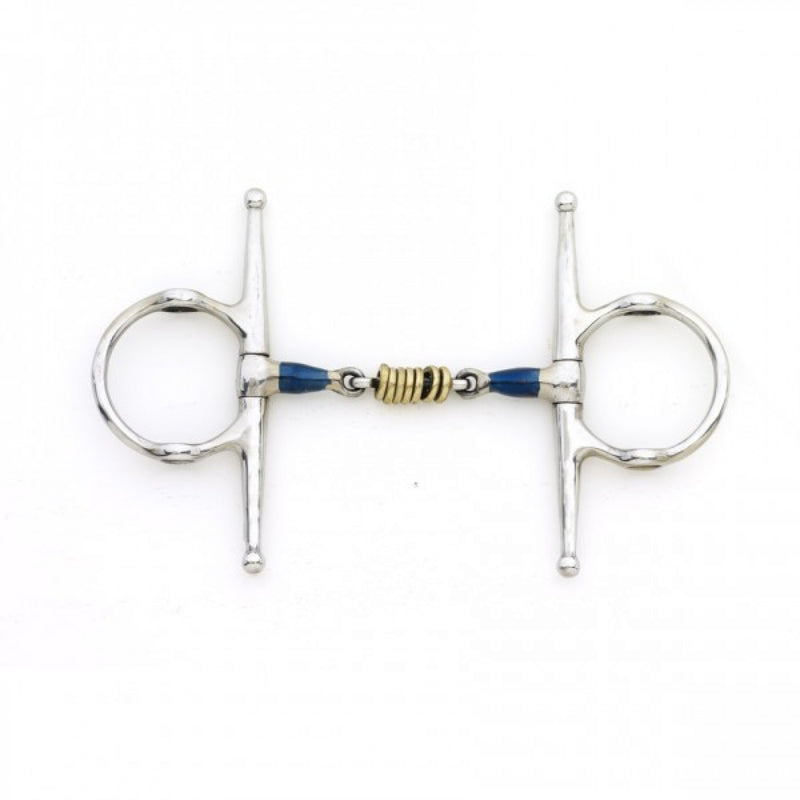 CENTAUR STAINLESS FULL CHEEK DOUBLE JOINTED MOUTH WITH LOOSE BRASS ROLLER DISKS BIT