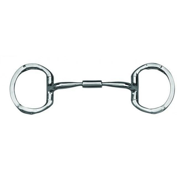 MYLER 3-1/2IN EGGBUTT WITH HOOKS WITH SS COMFORT SNAFFLE WIDE BARREL (MB02) COPPER INLAY MOUTH, 5 INCH