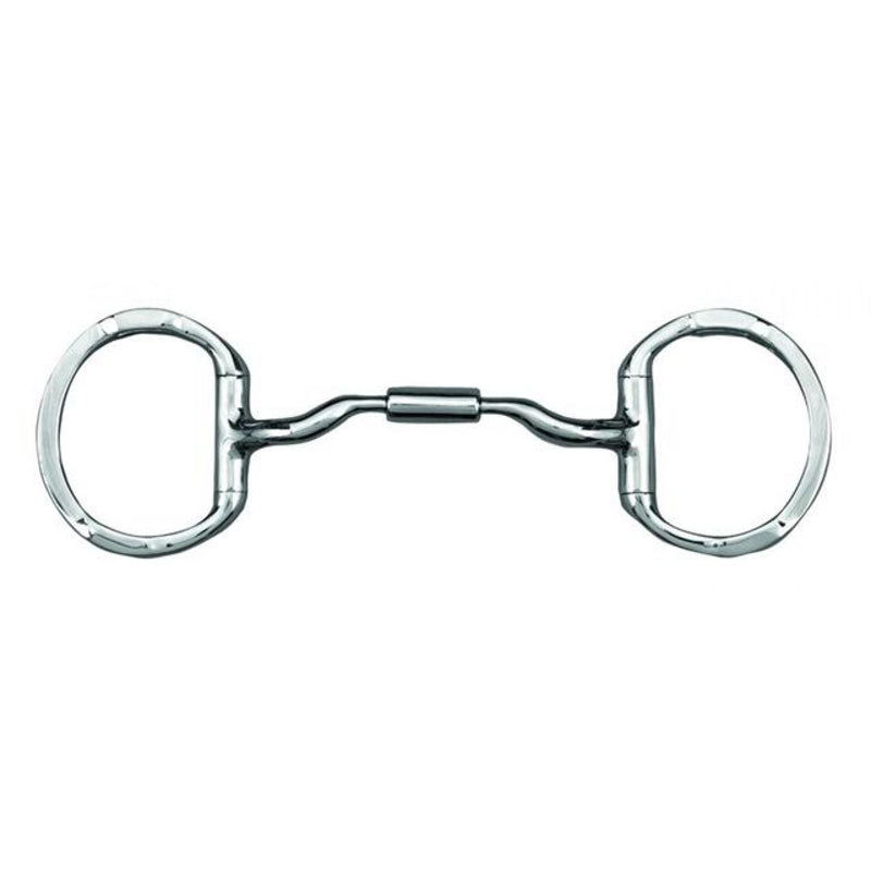 MYLER 3-1/2IN EGGBUTT WITH HOOKS WITH SS LOW PORT COMFORT SNAFFLE (MB04) COPPER INLAY MOUTH, 5 INCH