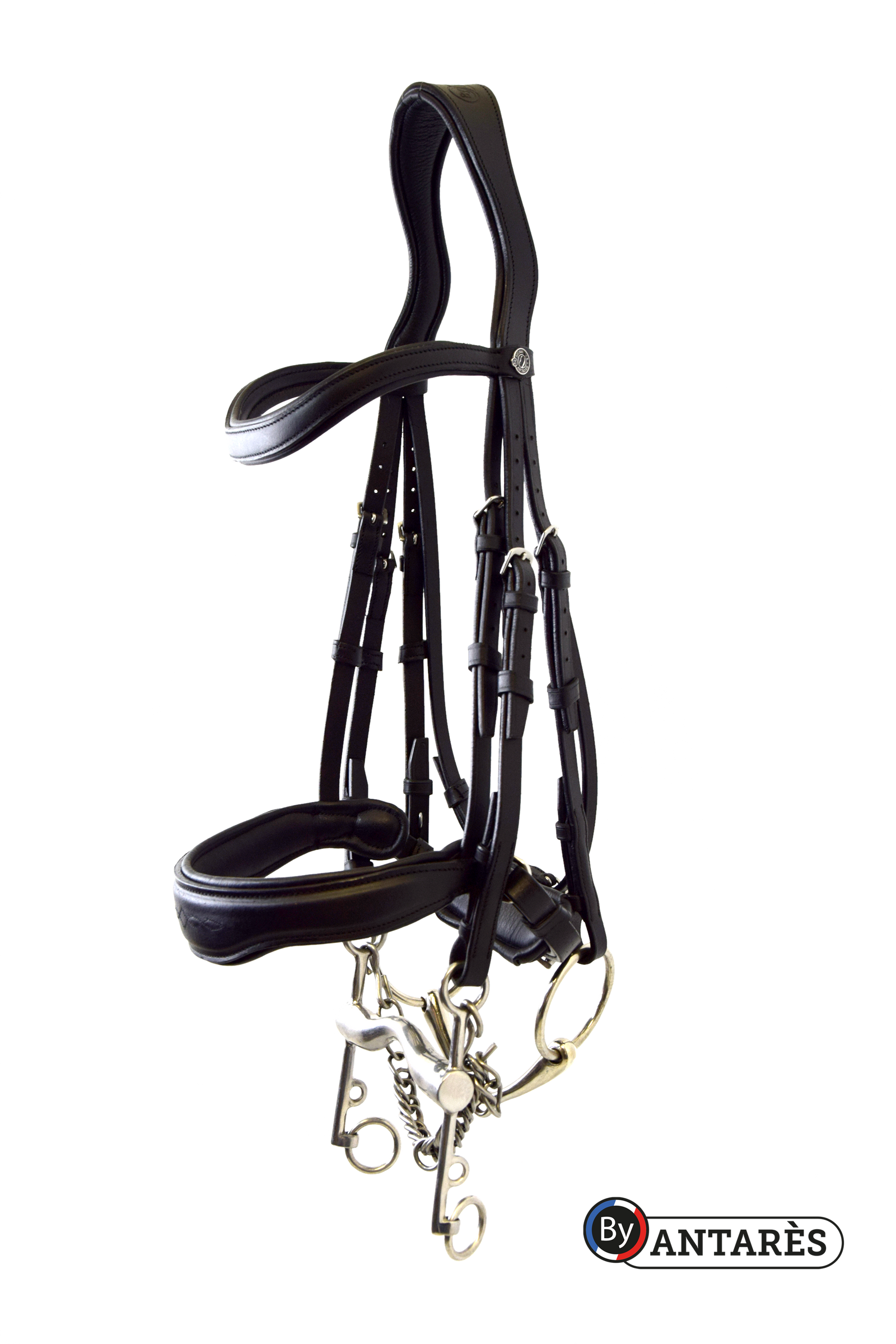 Bride De Dressage En Cuir – Cristaux Dorés Et Noir – Taille Unique, Neuve (Inde)